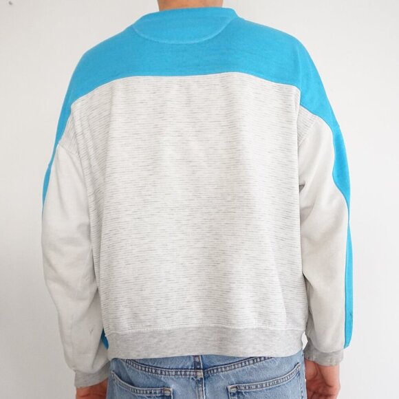 VTG 80S Gear For Sports Wilson Training Gray Blue Boxy Cotton Crewneck Sweater L - Picture 2 of 11